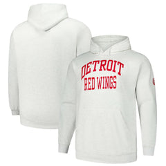 NHL Heather Gray Detroit Red Wings Fanatics Big & Tall Fleece Pullover Hoodie