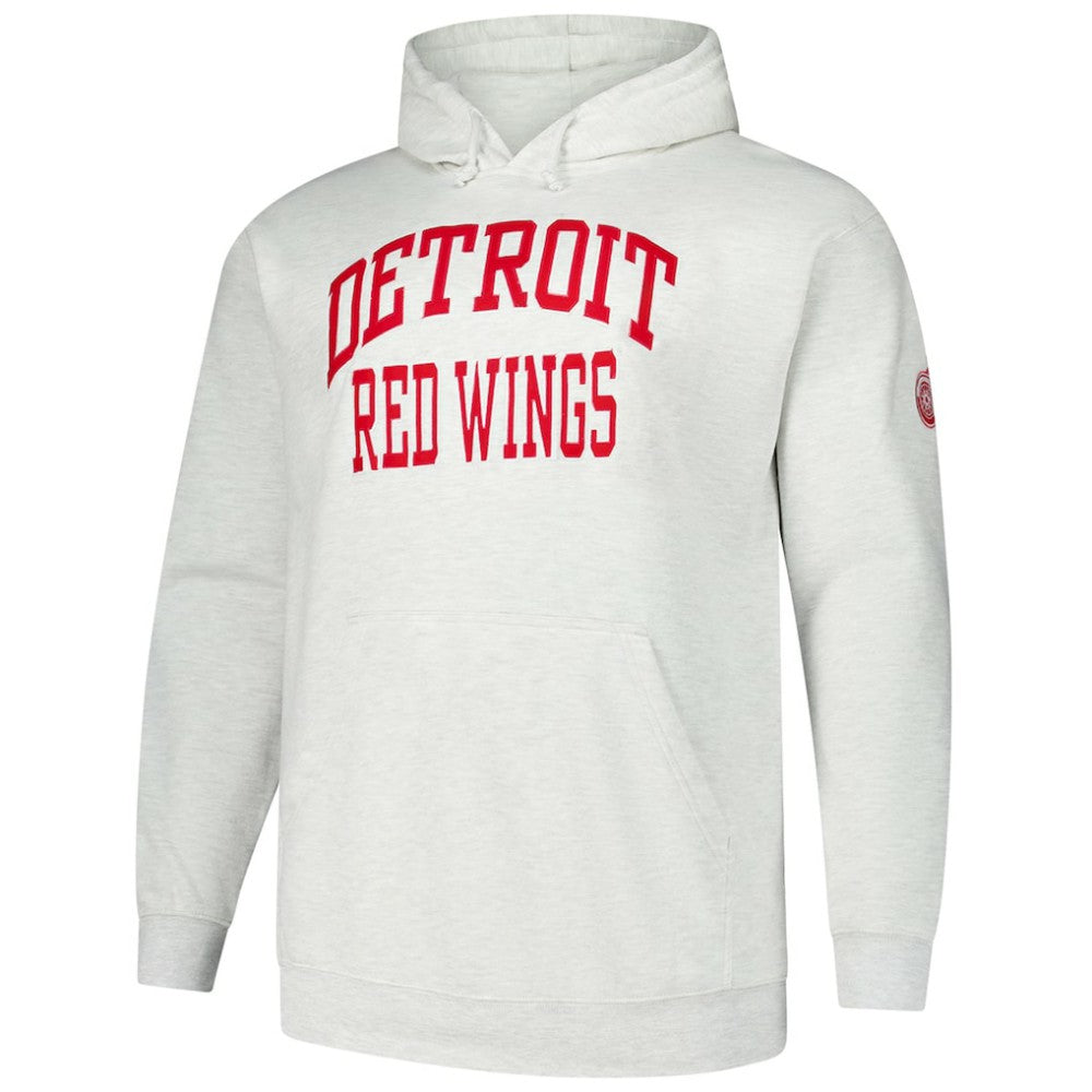 NHL Heather Gray Detroit Red Wings Fanatics Big & Tall Fleece Pullover Hoodie