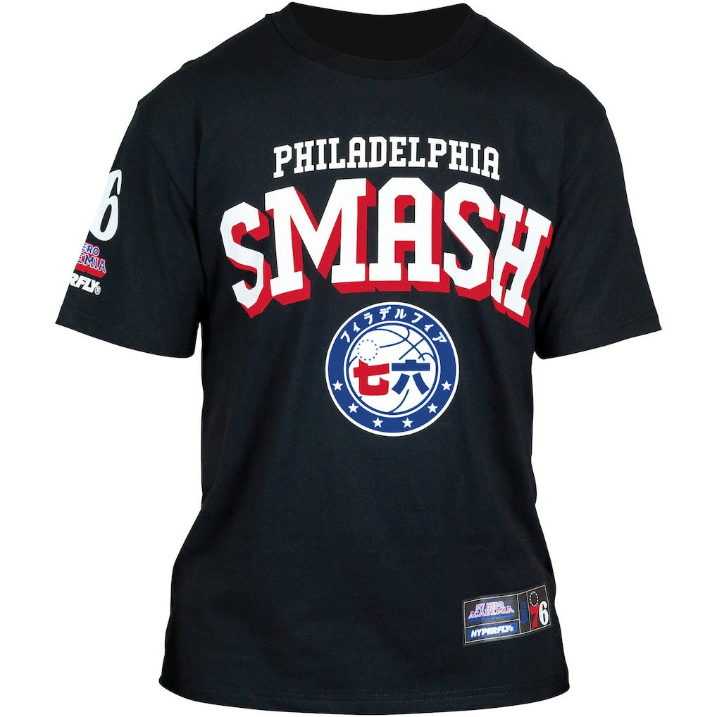 NBA Philadelphia 76ers Hyperfly Unisex NBA x My Hero Academia All Might Smash T-Shirt