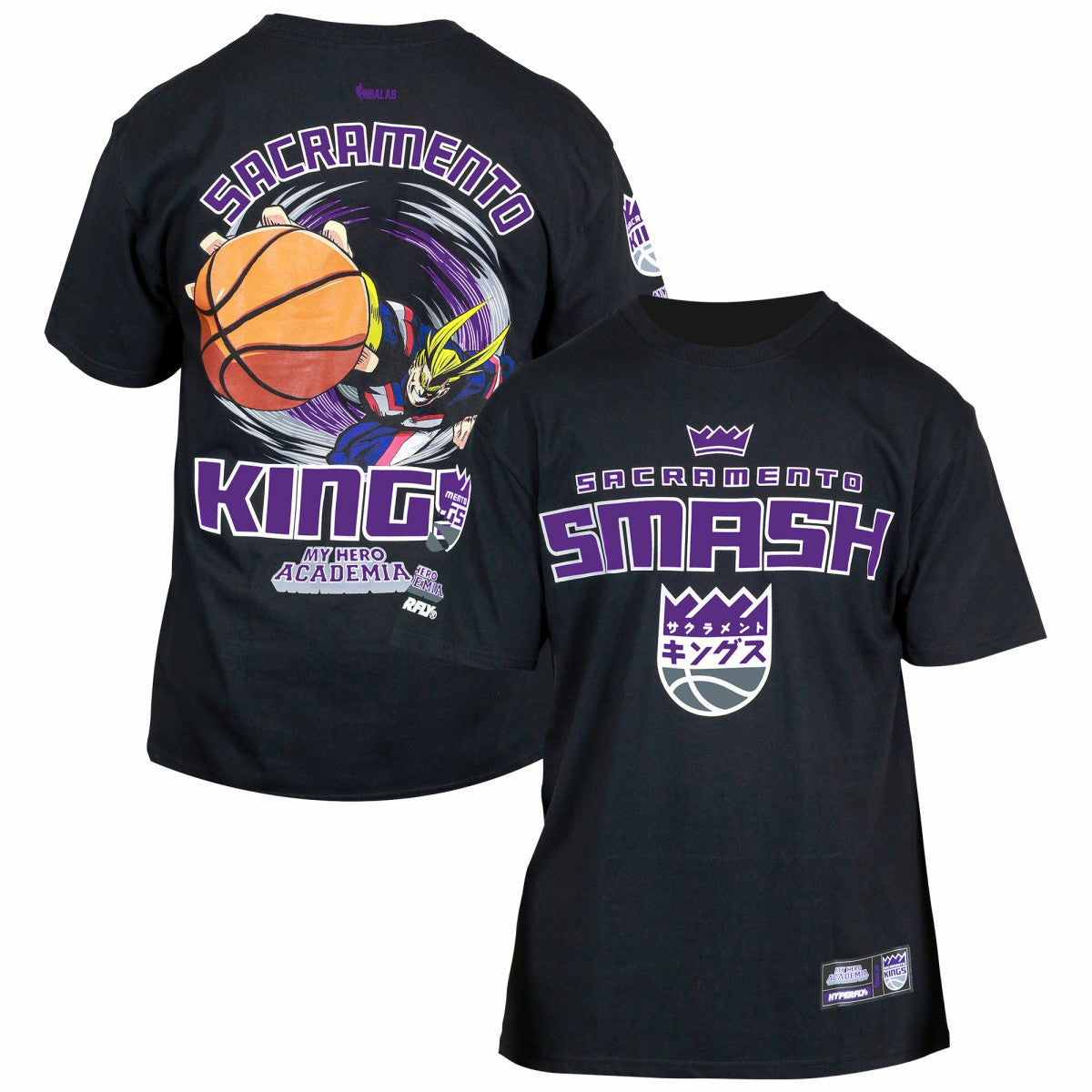 NBA Sacramento Kings Hyperfly Unisex NBA x My Hero Academia All Might Smash T-Shirt