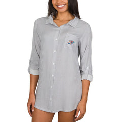 NBA Oklahoma City Thunder Concepts Sport Women's Melody Woven Long Sleeve Nightshirt
