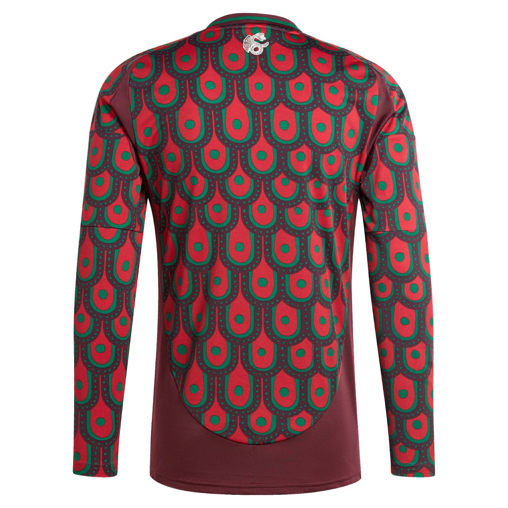 Mexico National Team 2024 Home Replica Long Sleeve Jersey - Adidas Burgundy