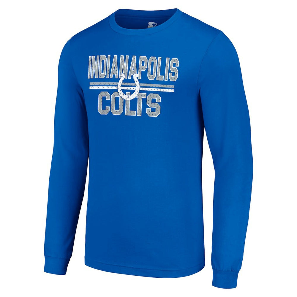 Starter Team Mesh Print Graphic Long Sleeve T-Shirt - Indianapolis Colts