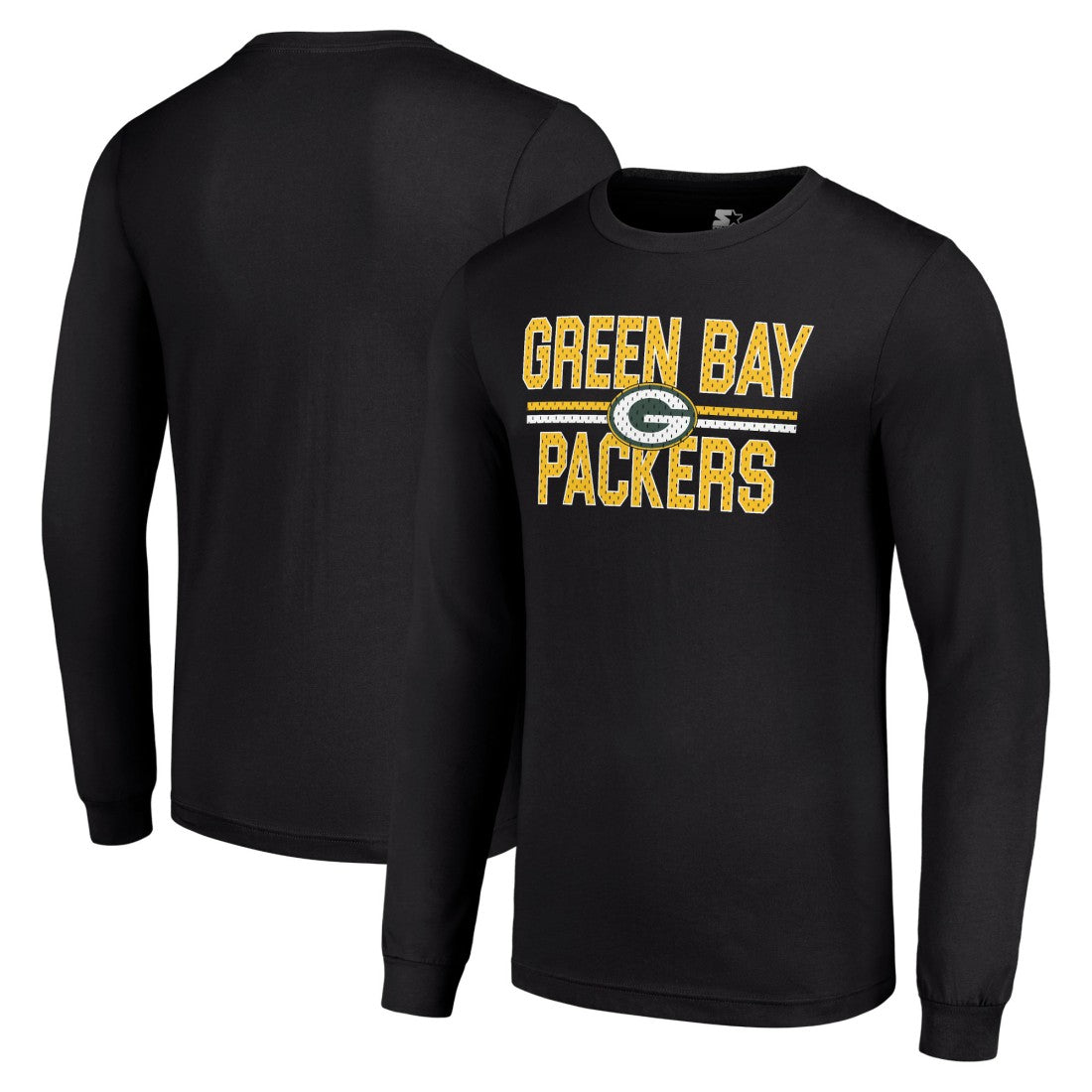 Starter Team Mesh Print Graphic Long Sleeve T-Shirt - Green Bay Packers
