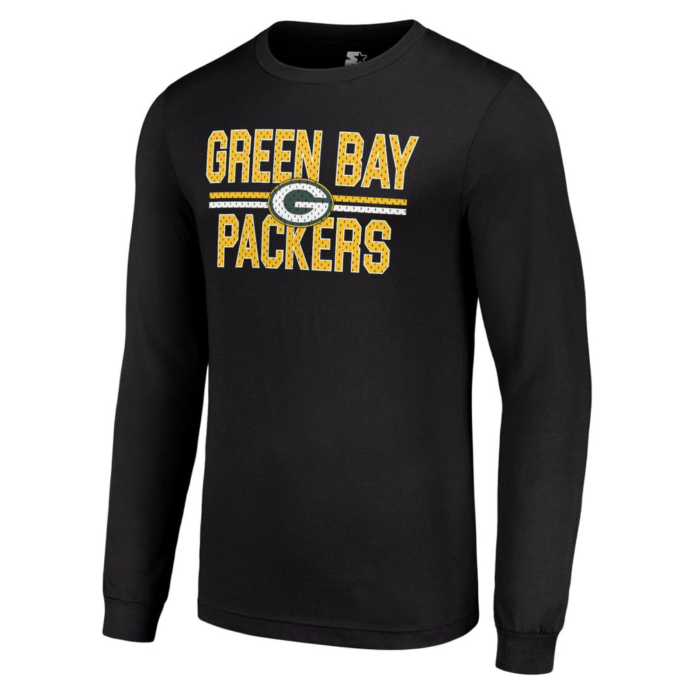 Starter Team Mesh Print Graphic Long Sleeve T-Shirt - Green Bay Packers