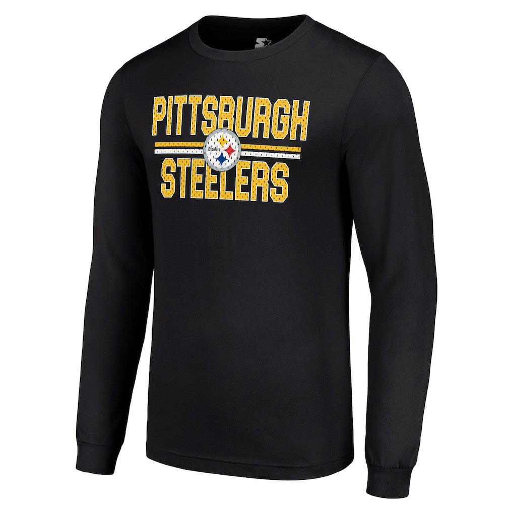 Starter Team Mesh Print Graphic Long Sleeve T-Shirt - Pittsburgh Steelers