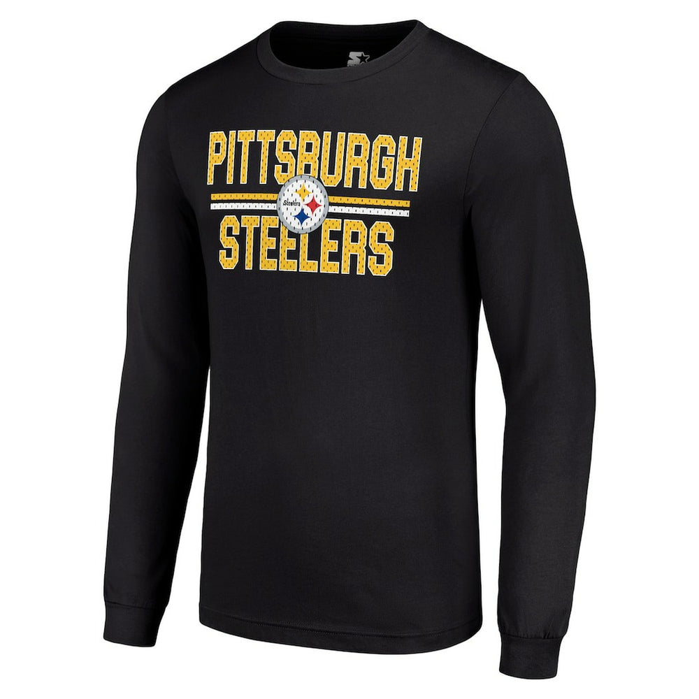Starter Team Mesh Print Graphic Long Sleeve T-Shirt - Pittsburgh Steelers