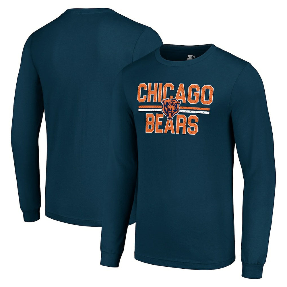 Starter Team Mesh Print Graphic Long Sleeve T-Shirt - Chicago Bears