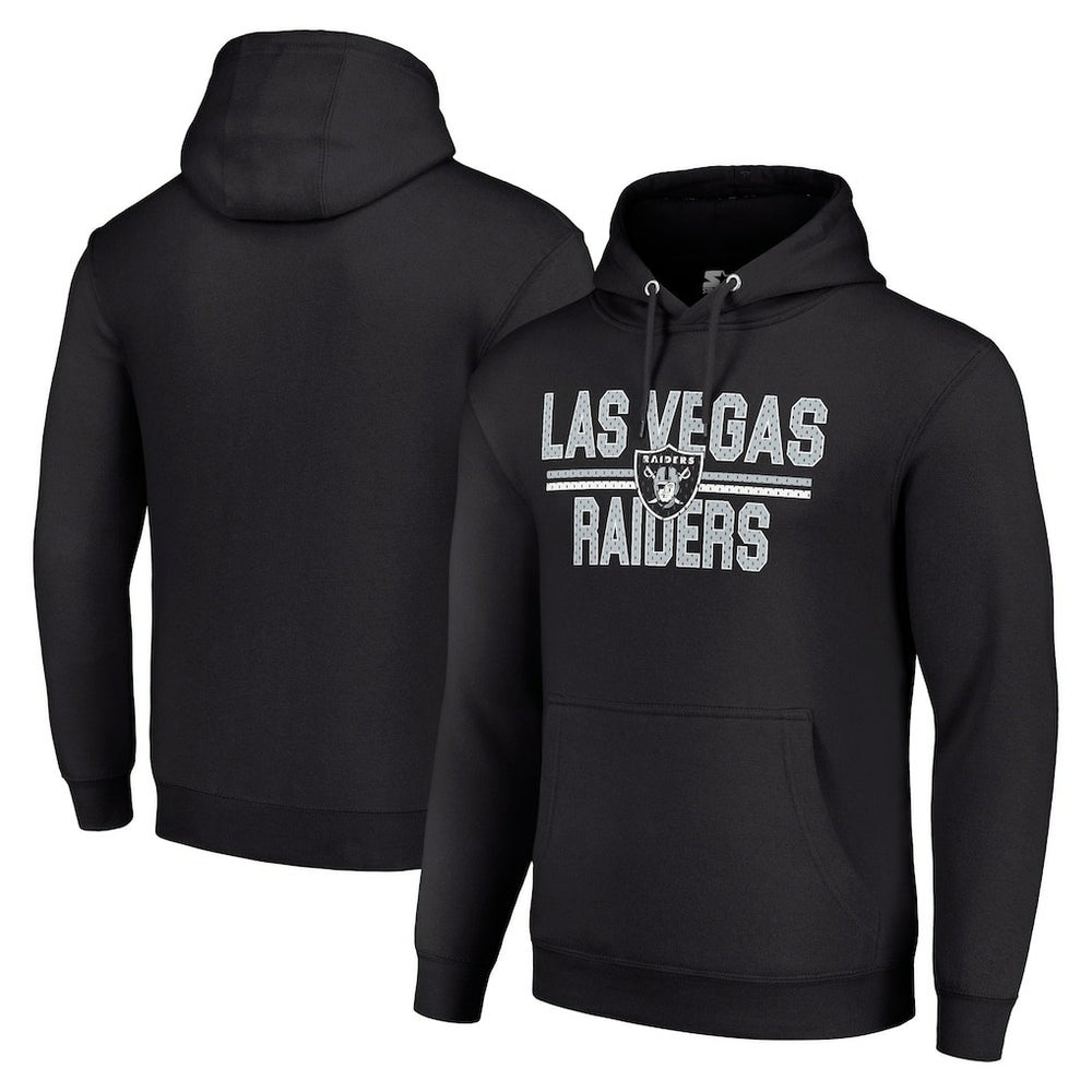 Starter Unisex Team Mesh Print Graphic Tri-Blend Pullover Hoodie - Las Vegas Raiders