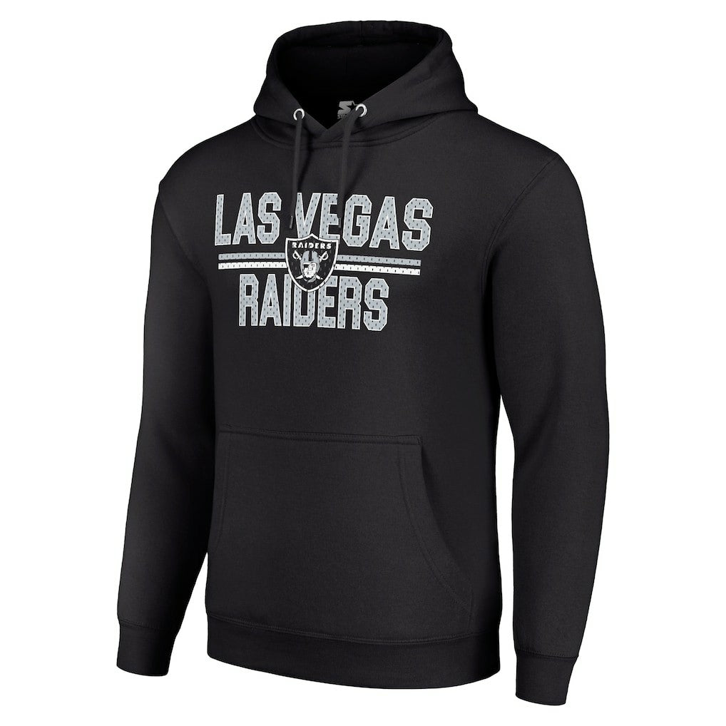 Starter Unisex Team Mesh Print Graphic Tri-Blend Pullover Hoodie - Las Vegas Raiders