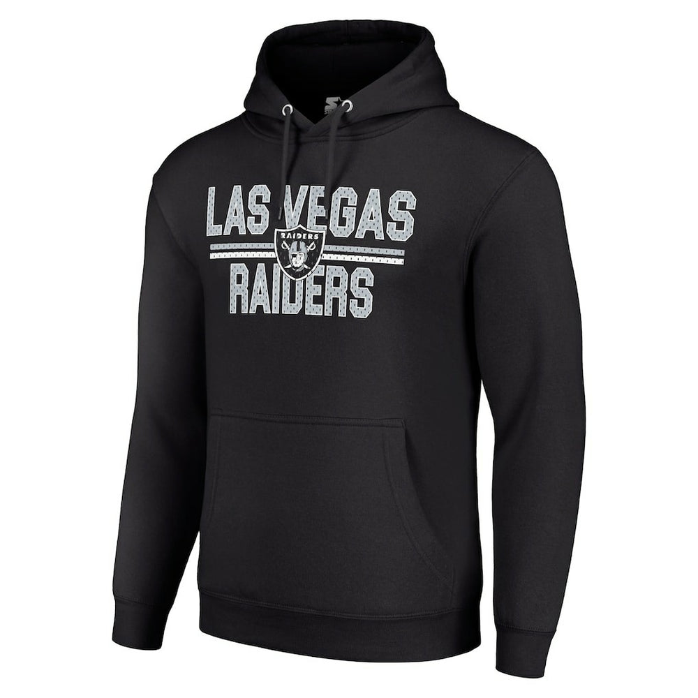Starter Unisex Team Mesh Print Graphic Tri-Blend Pullover Hoodie - Las Vegas Raiders