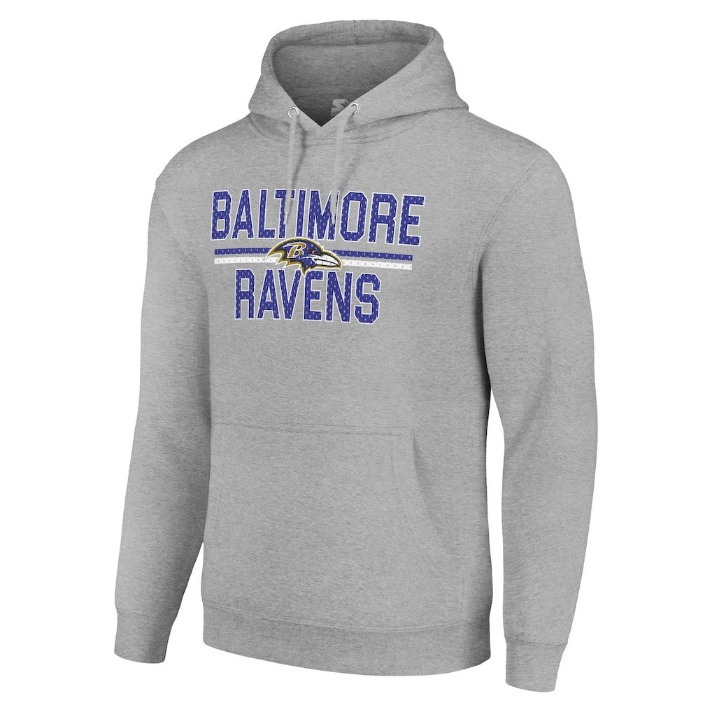 Starter Unisex Team Mesh Print Graphic Tri-Blend Pullover Hoodie - Baltimore Ravens