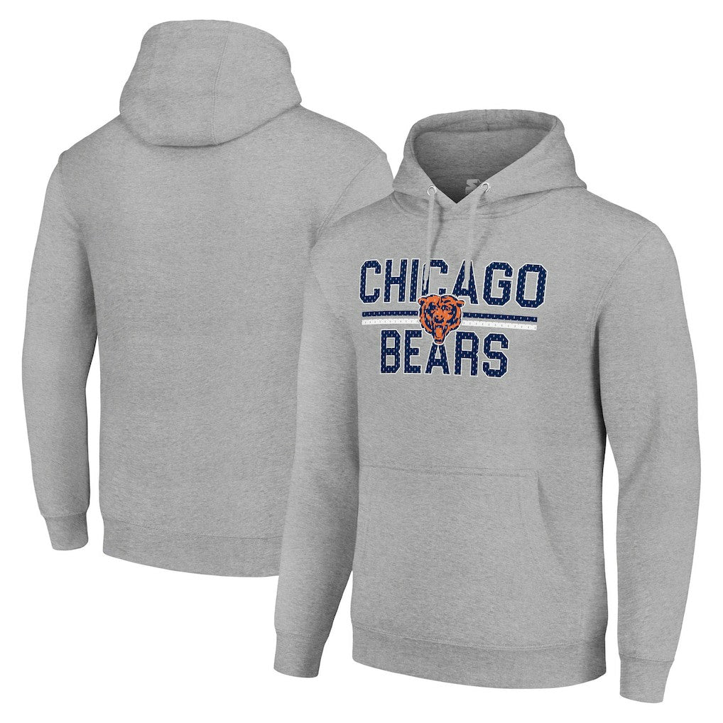 Starter Unisex Team Mesh Print Graphic Tri-Blend Pullover Hoodie - Chicago Bears