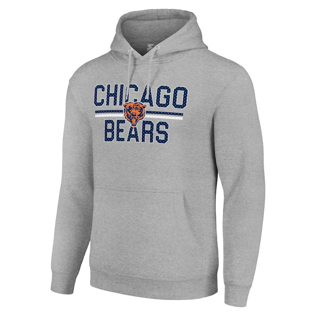 Starter Unisex Team Mesh Print Graphic Tri-Blend Pullover Hoodie - Chicago Bears