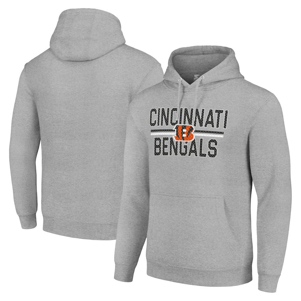 Starter Unisex Team Mesh Print Graphic Tri-Blend Pullover Hoodie - Cincinnati Bengals