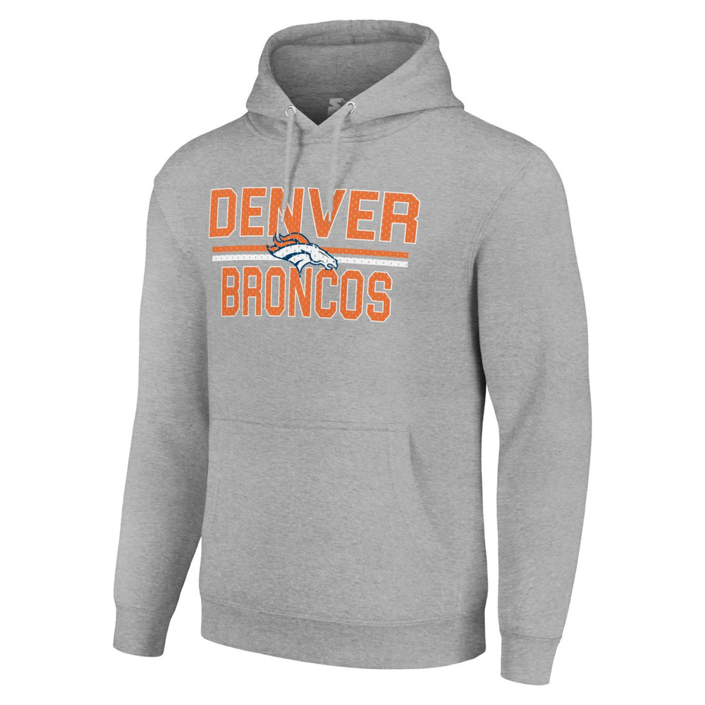 Starter Unisex Team Mesh Print Graphic Tri-Blend Pullover Hoodie - Denver Broncos