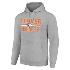 Starter Unisex Team Mesh Print Graphic Tri-Blend Pullover Hoodie - Denver Broncos