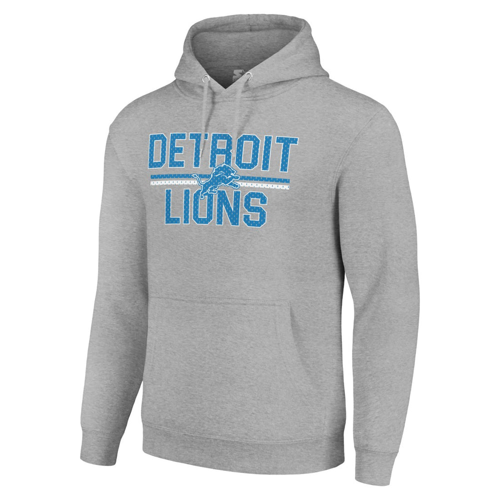 Starter Unisex Team Mesh Print Graphic Tri-Blend Pullover Hoodie - Detroit Lions