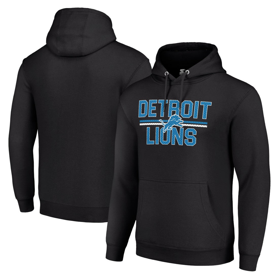 Starter Unisex Team Mesh Print Graphic Tri-Blend Pullover Hoodie - Detroit Lions