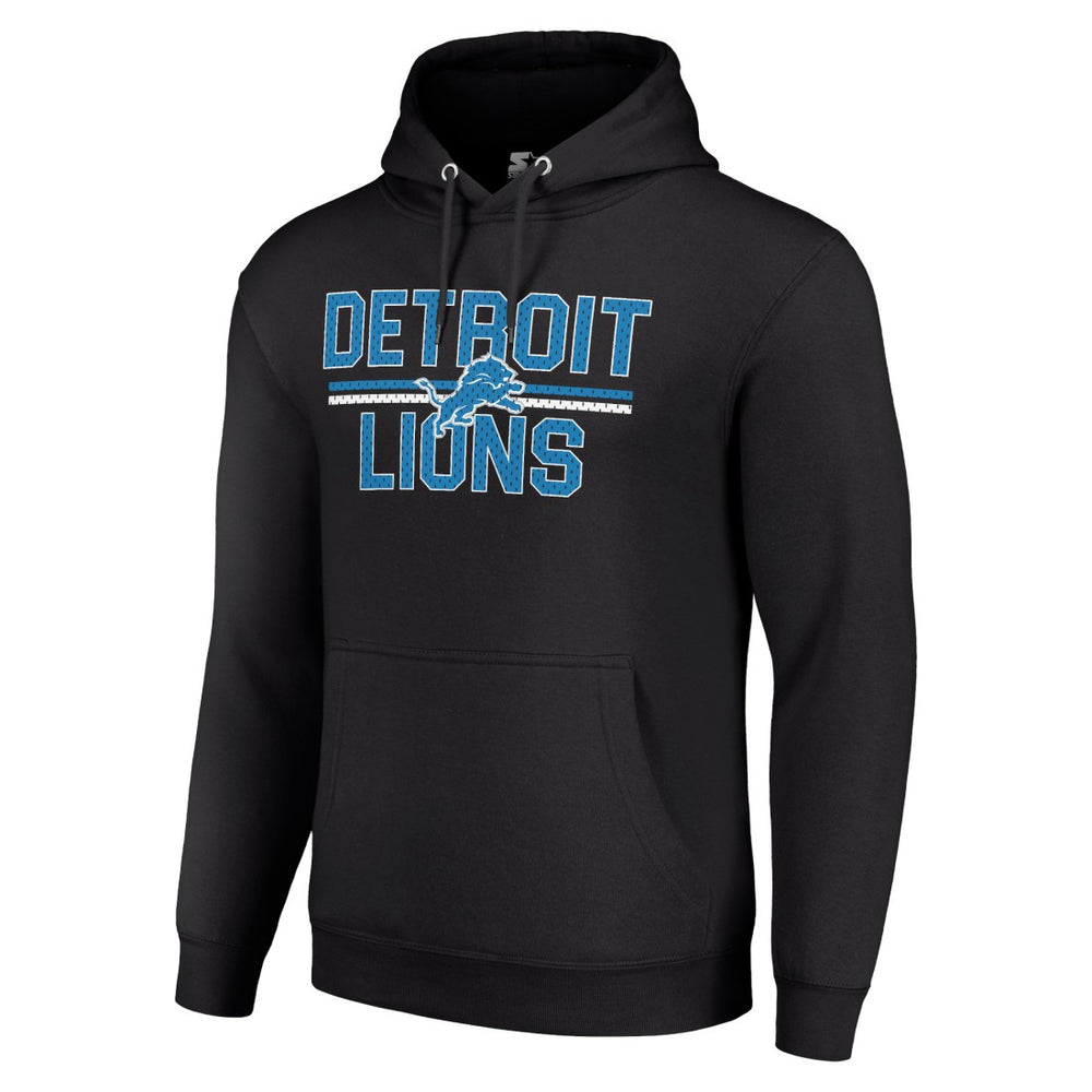 Starter Unisex Team Mesh Print Graphic Tri-Blend Pullover Hoodie - Detroit Lions