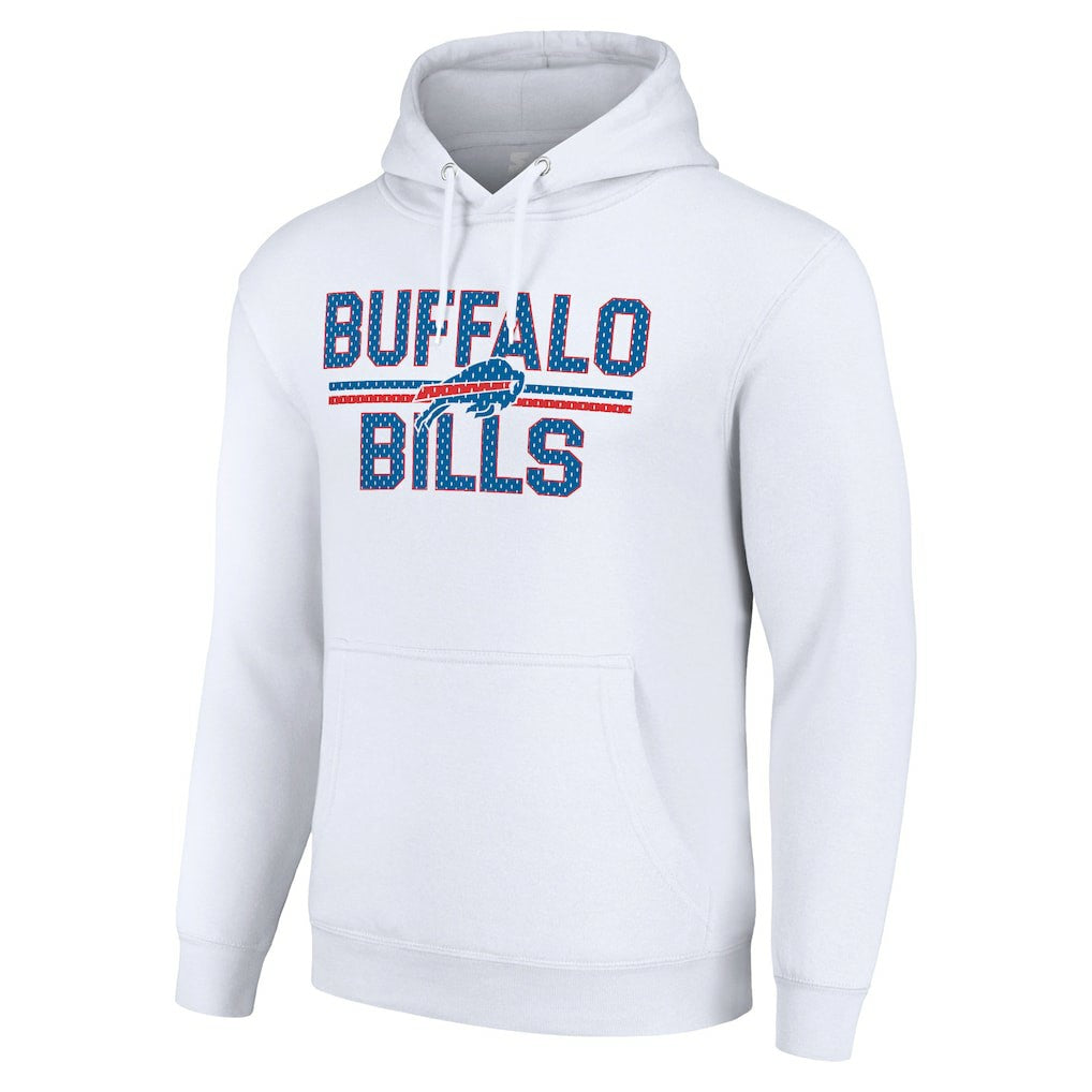 Starter Unisex Team Mesh Print Graphic Tri-Blend Pullover Hoodie - Buffalo Bills