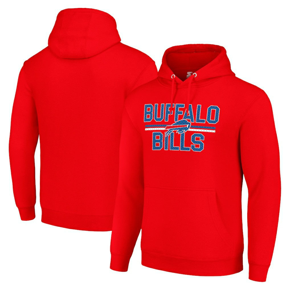 Starter Unisex Team Mesh Print Graphic Tri-Blend Pullover Hoodie - Buffalo Bills