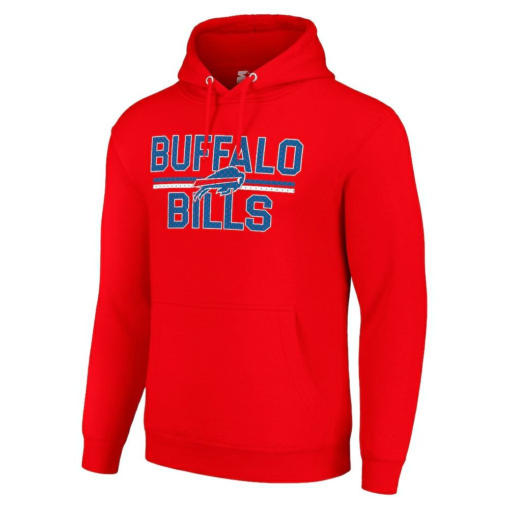 Starter Unisex Team Mesh Print Graphic Tri-Blend Pullover Hoodie - Buffalo Bills