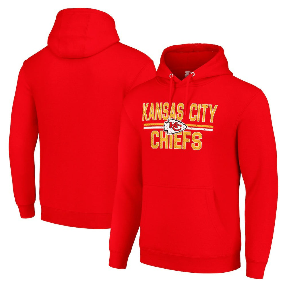 Starter Unisex Team Mesh Print Graphic Tri-Blend Pullover Hoodie - Kansas City Chiefs