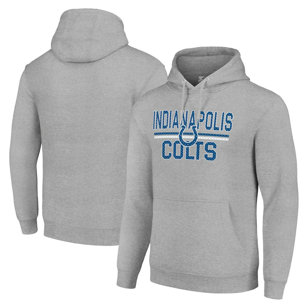 Starter Unisex Team Mesh Print Graphic Tri-Blend Pullover Hoodie - Indianapolis Colts