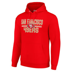 Starter Unisex Team Mesh Print Graphic Tri-Blend Pullover Hoodie - San Francisco 49ers