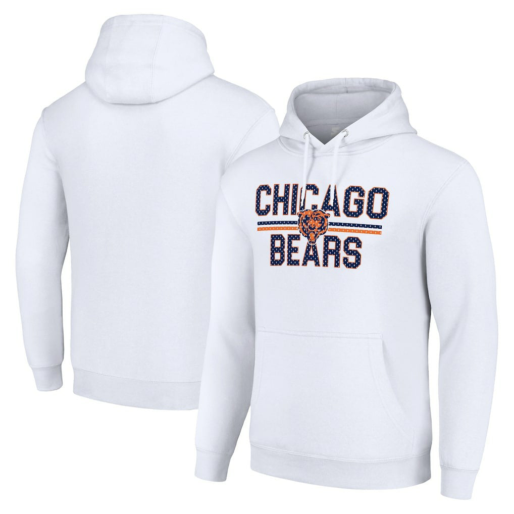 Starter Unisex Team Mesh Print Graphic Tri-Blend Pullover Hoodie - Chicago Bears