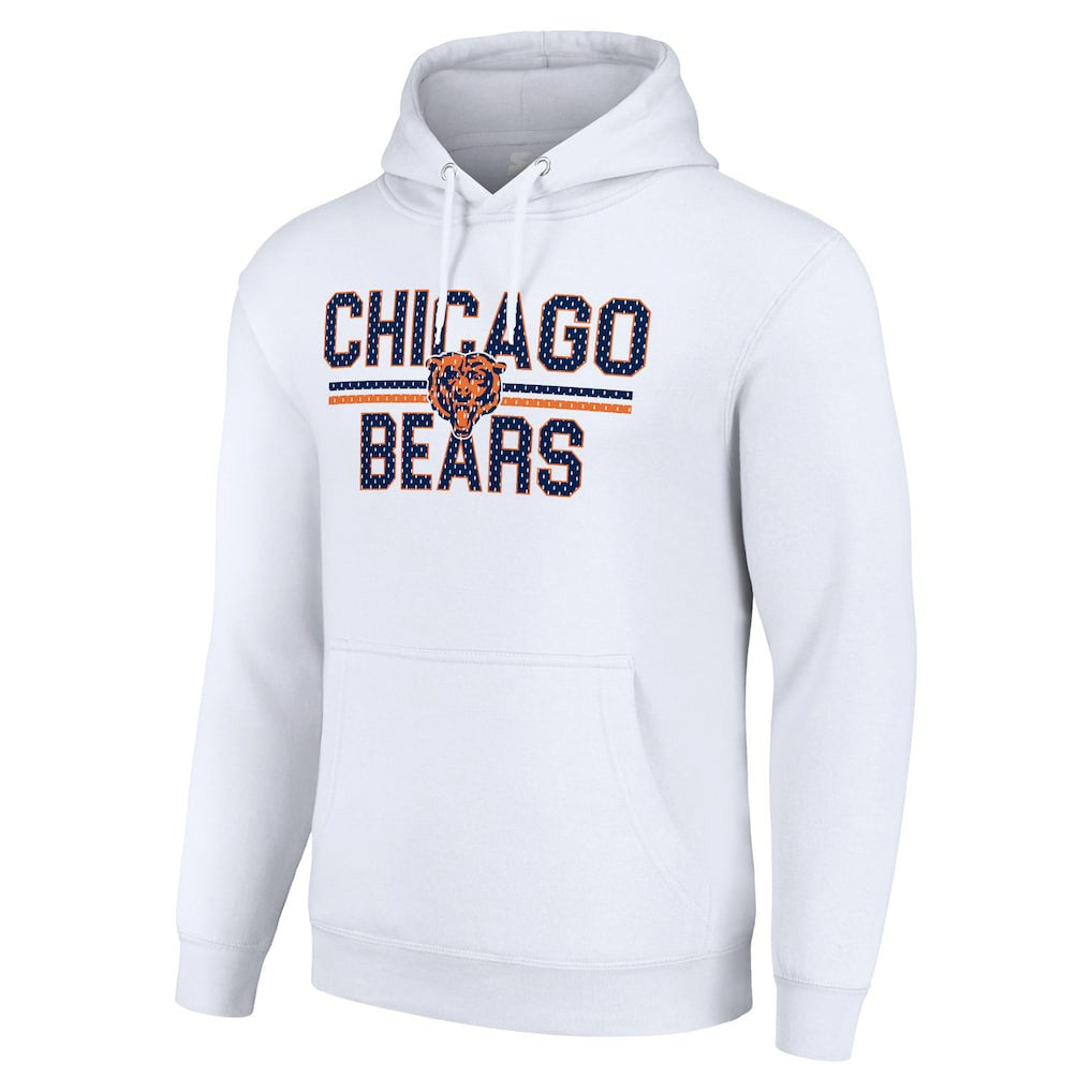 Starter Unisex Team Mesh Print Graphic Tri-Blend Pullover Hoodie - Chicago Bears