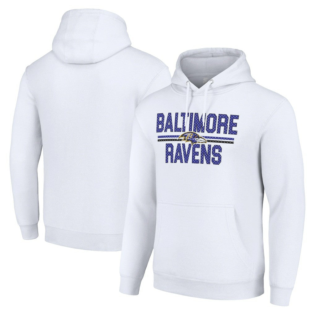 Starter Unisex Team Mesh Print Graphic Tri-Blend Pullover Hoodie - Baltimore Ravens