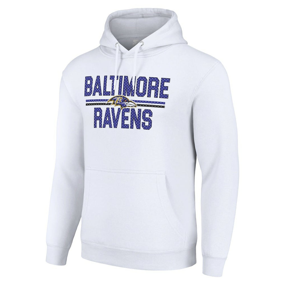 Starter Unisex Team Mesh Print Graphic Tri-Blend Pullover Hoodie - Baltimore Ravens