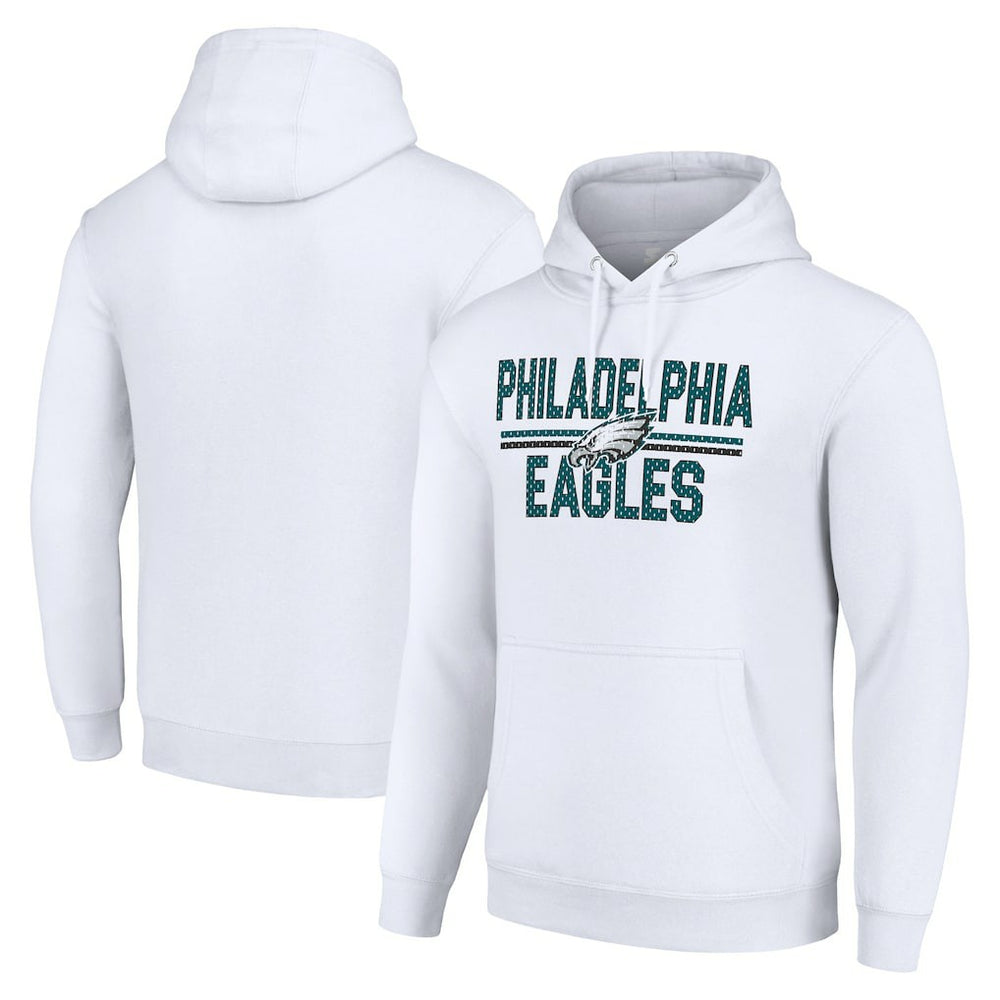 Starter Unisex Team Mesh Print Graphic Tri-Blend Pullover Hoodie - Philadelphia Eagles