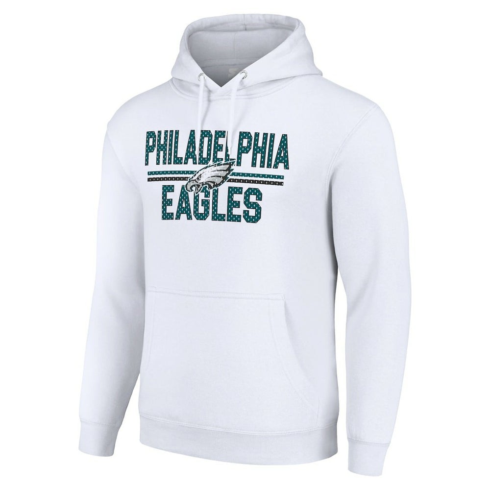Starter Unisex Team Mesh Print Graphic Tri-Blend Pullover Hoodie - Philadelphia Eagles
