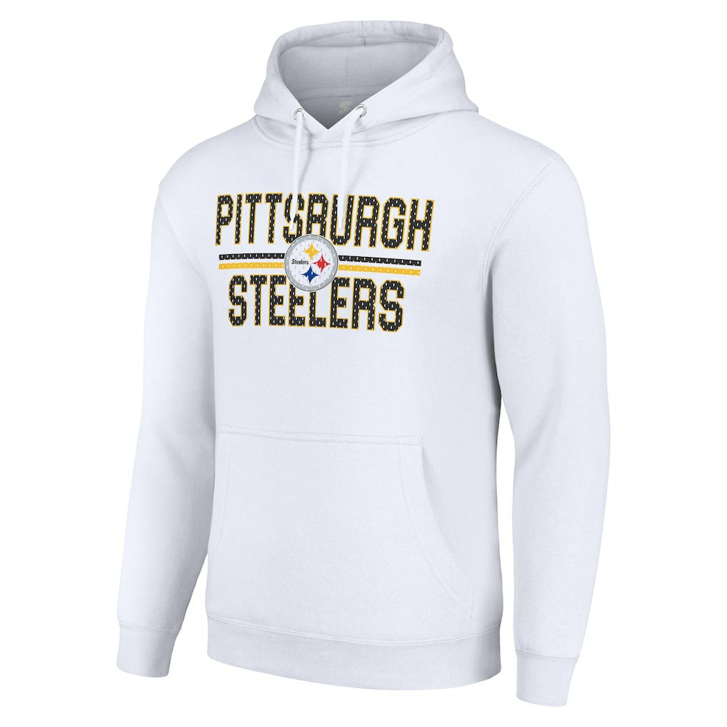 Starter Unisex Team Mesh Print Graphic Tri-Blend Pullover Hoodie - Pittsburgh Steelers