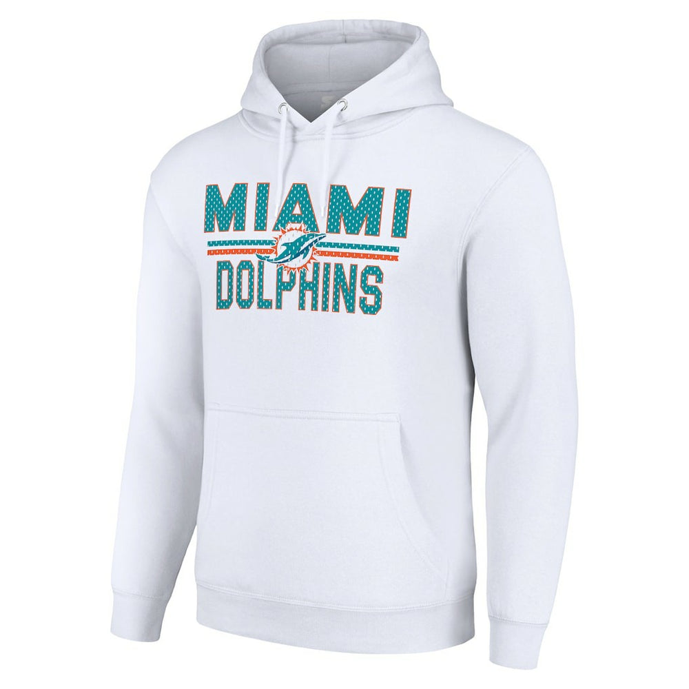 Starter Unisex Team Mesh Print Graphic Tri-Blend Pullover Hoodie - Miami Dolphins