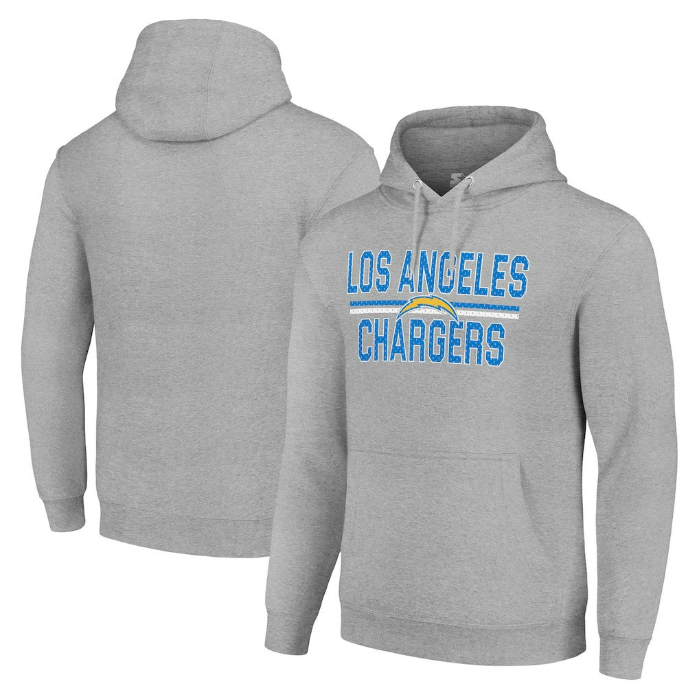 Starter Unisex Team Mesh Print Graphic Tri-Blend Pullover Hoodie - Los Angeles Chargers