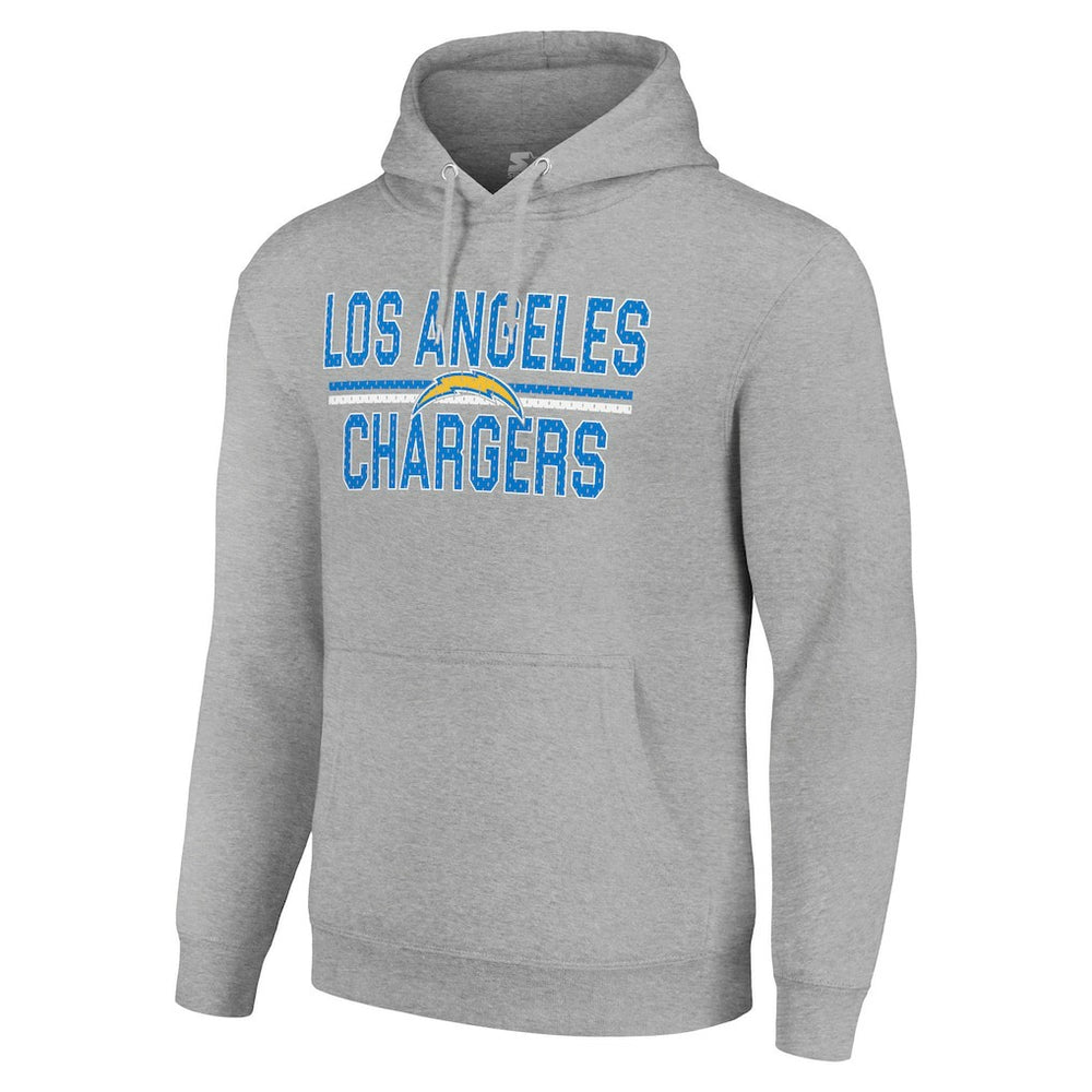 Starter Unisex Team Mesh Print Graphic Tri-Blend Pullover Hoodie - Los Angeles Chargers