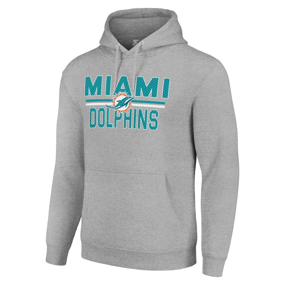 Starter Unisex Team Mesh Print Graphic Tri-Blend Pullover Hoodie - Miami Dolphins