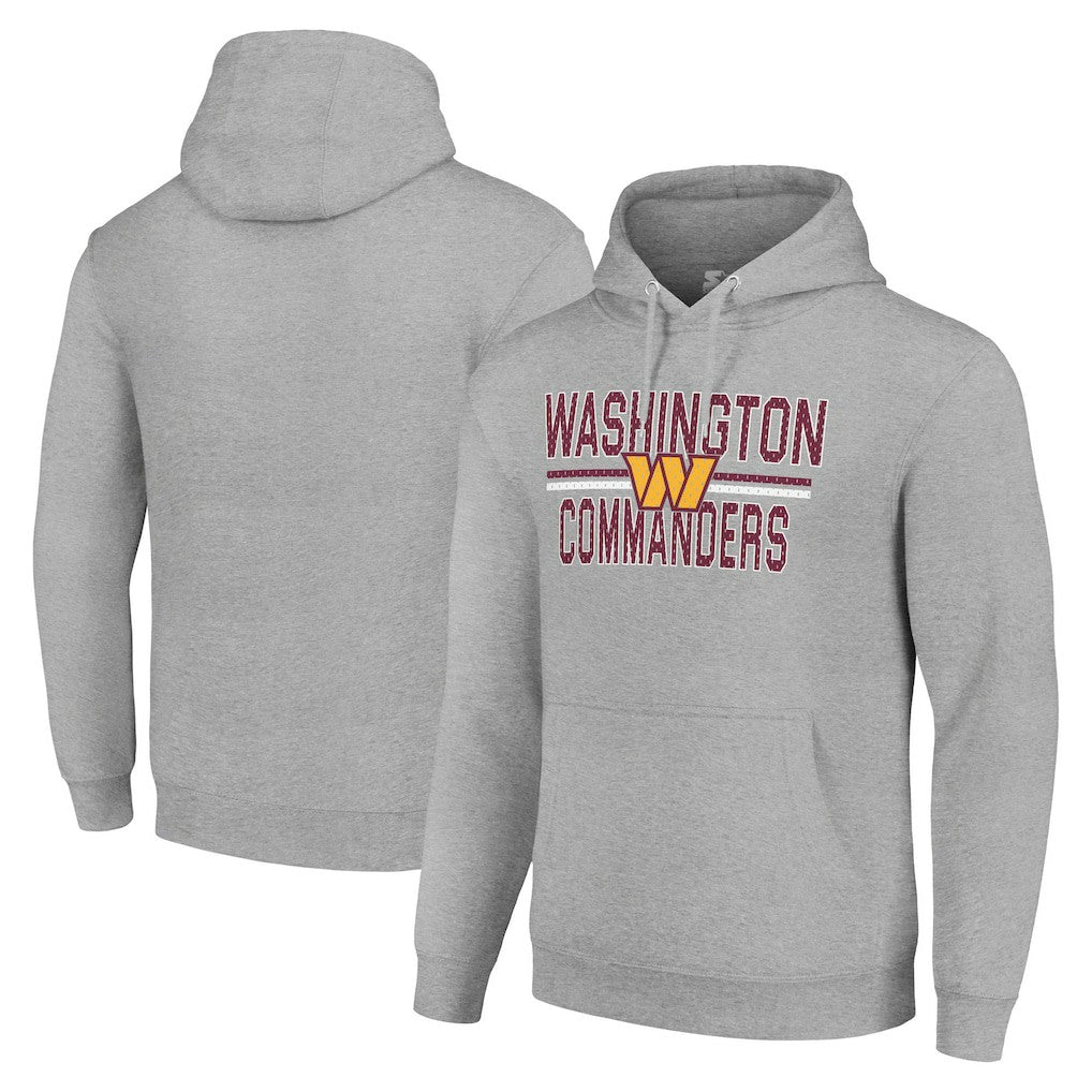 Starter Unisex Team Mesh Print Graphic Tri-Blend Pullover Hoodie - Washington Commanders