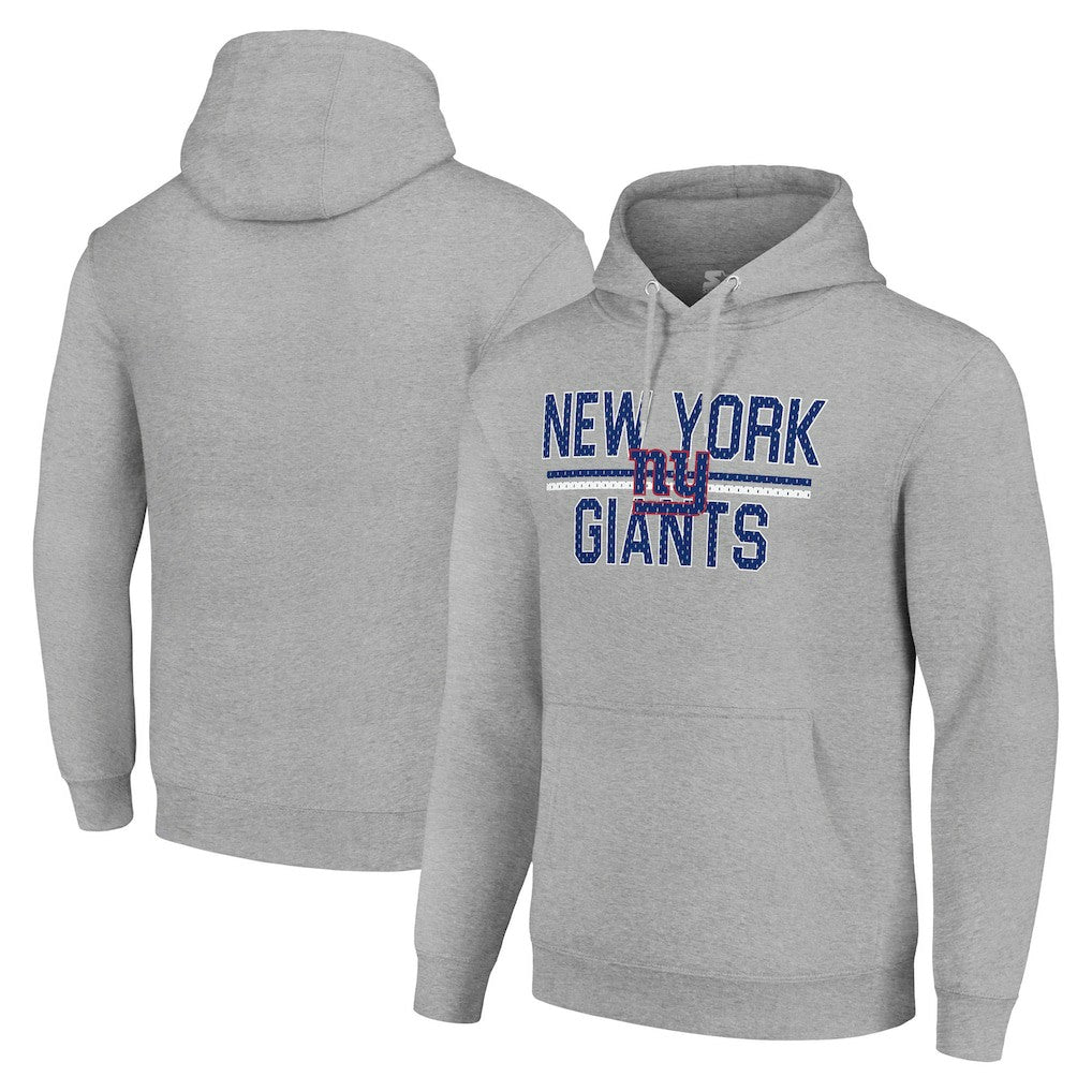 Starter Unisex Team Mesh Print Graphic Tri-Blend Pullover Hoodie - New York Giants