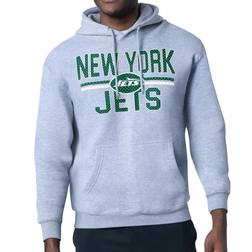 Starter Unisex Team Mesh Print Graphic Tri-Blend Pullover Hoodie - New York Jets