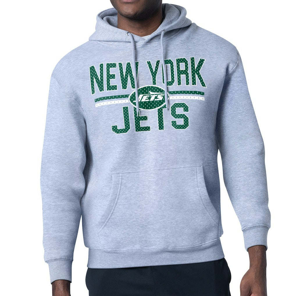 Starter Unisex Team Mesh Print Graphic Tri-Blend Pullover Hoodie - New York Jets