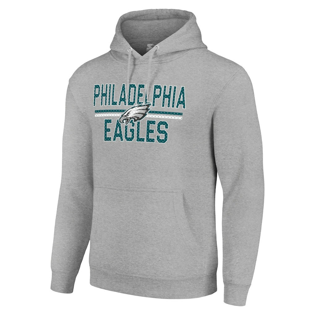 Starter Unisex Team Mesh Print Graphic Tri-Blend Pullover Hoodie - Philadelphia Eagles