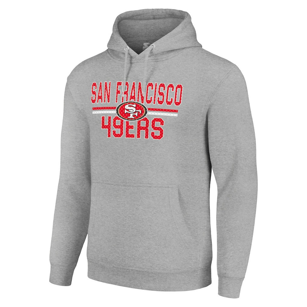 Starter Unisex Team Mesh Print Graphic Tri-Blend Pullover Hoodie - San Francisco 49ers