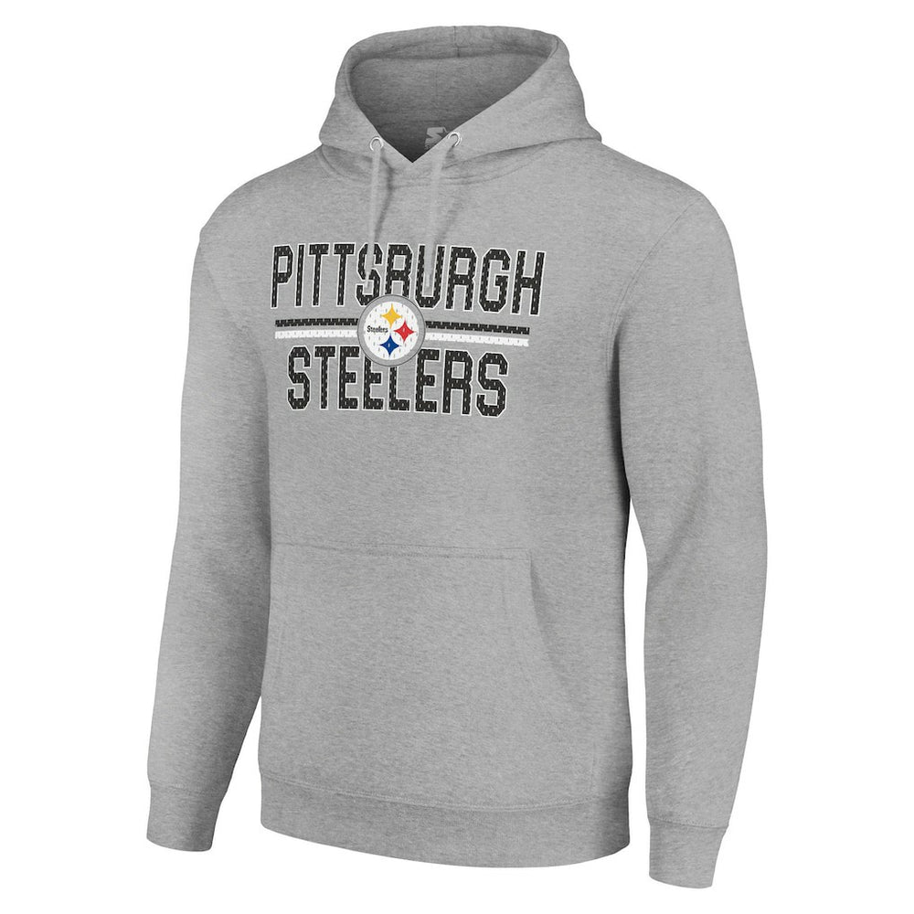 Starter Unisex Team Mesh Print Graphic Tri-Blend Pullover Hoodie - Pittsburgh Steelers