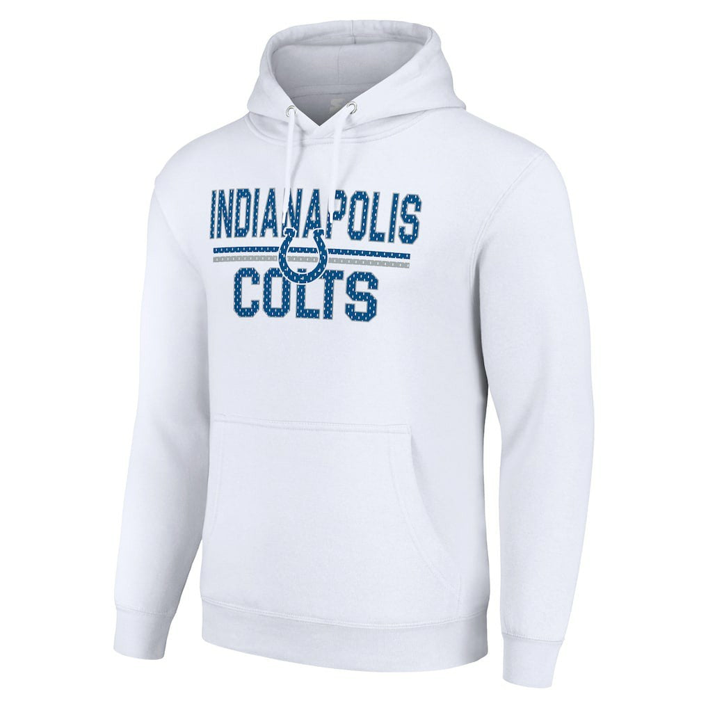 Starter Unisex Team Mesh Print Graphic Tri-Blend Pullover Hoodie - Indianapolis Colts