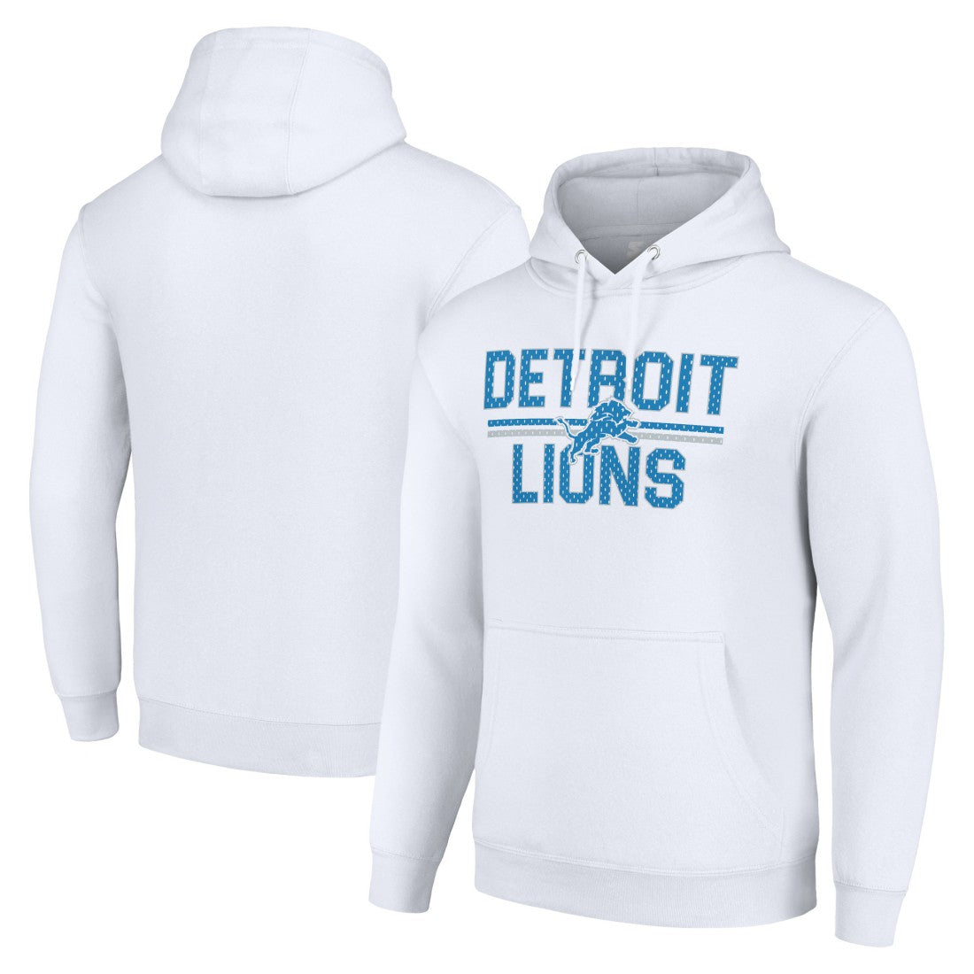 Starter Unisex Team Mesh Print Graphic Tri-Blend Pullover Hoodie - Detroit Lions